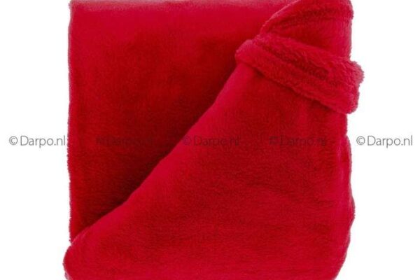 DP4096-rood geborduurde fleece deken