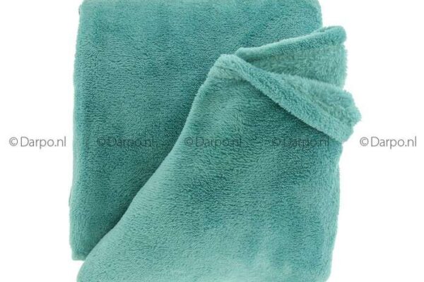DP4096-turquoise fleece deken laten borduren